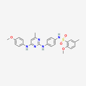 molecular formula C26H27N5O4S B6564795 2-methoxy-N-[4-({4-[(4-methoxyphenyl)amino]-6-methylpyrimidin-2-yl}amino)phenyl]-5-methylbenzene-1-sulfonamide CAS No. 946220-34-4