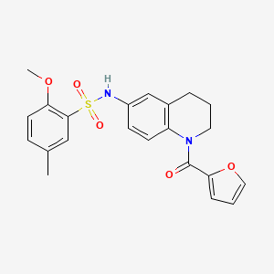 molecular formula C22H22N2O5S B6564800 N-[1-(furan-2-carbonyl)-1,2,3,4-tetrahydroquinolin-6-yl]-2-methoxy-5-methylbenzene-1-sulfonamide CAS No. 946246-84-0