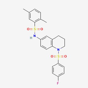 molecular formula C23H23FN2O4S2 B6564803 N-[1-(4-fluorobenzenesulfonyl)-1,2,3,4-tetrahydroquinolin-6-yl]-2,5-dimethylbenzene-1-sulfonamide CAS No. 946346-28-7