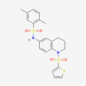 molecular formula C21H22N2O4S3 B6564851 2,5-dimethyl-N-[1-(thiophene-2-sulfonyl)-1,2,3,4-tetrahydroquinolin-6-yl]benzene-1-sulfonamide CAS No. 946283-65-4