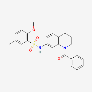 molecular formula C24H24N2O4S B6564852 N-(1-benzoyl-1,2,3,4-tetrahydroquinolin-7-yl)-2-methoxy-5-methylbenzene-1-sulfonamide CAS No. 946290-10-4