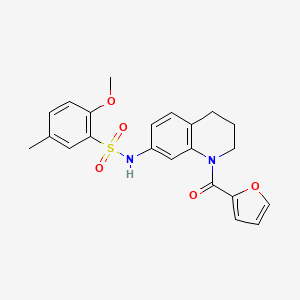 molecular formula C22H22N2O5S B6564859 N-[1-(furan-2-carbonyl)-1,2,3,4-tetrahydroquinolin-7-yl]-2-methoxy-5-methylbenzene-1-sulfonamide CAS No. 946321-88-6