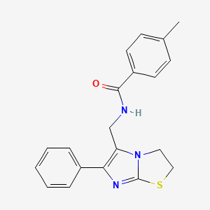 molecular formula C20H19N3OS B6564884 4-methyl-N-({6-phenyl-2H,3H-imidazo[2,1-b][1,3]thiazol-5-yl}methyl)benzamide CAS No. 946302-04-1
