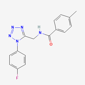 molecular formula C16H14FN5O B6564891 N-{[1-(4-fluorophenyl)-1H-1,2,3,4-tetrazol-5-yl]methyl}-4-methylbenzamide CAS No. 946308-87-8