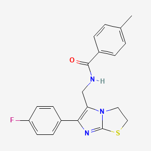 molecular formula C20H18FN3OS B6564900 N-{[6-(4-fluorophenyl)-2H,3H-imidazo[2,1-b][1,3]thiazol-5-yl]methyl}-4-methylbenzamide CAS No. 946302-08-5