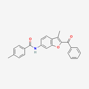 molecular formula C24H19NO3 B6564912 N-(2-benzoyl-3-methyl-1-benzofuran-6-yl)-4-methylbenzamide CAS No. 923216-43-7