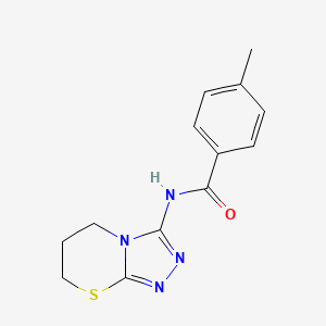 molecular formula C13H14N4OS B6564921 4-methyl-N-{5H,6H,7H-[1,2,4]triazolo[3,4-b][1,3]thiazin-3-yl}benzamide CAS No. 946293-42-1