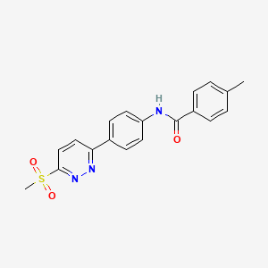 molecular formula C19H17N3O3S B6564926 N-[4-(6-methanesulfonylpyridazin-3-yl)phenyl]-4-methylbenzamide CAS No. 921795-70-2