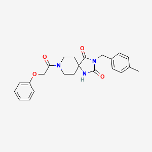 molecular formula C23H25N3O4 B6564933 3-[(4-methylphenyl)methyl]-8-(2-phenoxyacetyl)-1,3,8-triazaspiro[4.5]decane-2,4-dione CAS No. 1021211-29-9