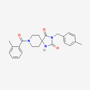 molecular formula C23H25N3O3 B6564939 8-(2-methylbenzoyl)-3-[(4-methylphenyl)methyl]-1,3,8-triazaspiro[4.5]decane-2,4-dione CAS No. 1021211-17-5