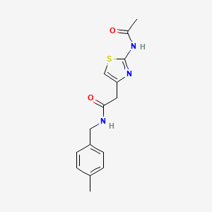 molecular formula C15H17N3O2S B6564996 2-(2-acetamido-1,3-thiazol-4-yl)-N-[(4-methylphenyl)methyl]acetamide CAS No. 923695-00-5