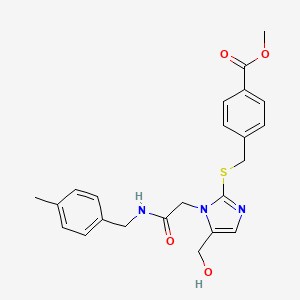 molecular formula C23H25N3O4S B6565054 methyl 4-({[5-(hydroxymethyl)-1-({[(4-methylphenyl)methyl]carbamoyl}methyl)-1H-imidazol-2-yl]sulfanyl}methyl)benzoate CAS No. 921801-72-1