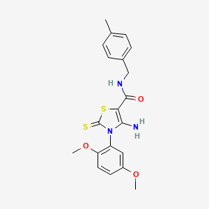molecular formula C20H21N3O3S2 B6565098 4-amino-3-(2,5-dimethoxyphenyl)-N-[(4-methylphenyl)methyl]-2-sulfanylidene-2,3-dihydro-1,3-thiazole-5-carboxamide CAS No. 1021220-47-2