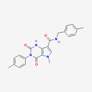 molecular formula C23H22N4O3 B6565106 5-methyl-3-(4-methylphenyl)-N-[(4-methylphenyl)methyl]-2,4-dioxo-1H,2H,3H,4H,5H-pyrrolo[3,2-d]pyrimidine-7-carboxamide CAS No. 921534-83-0