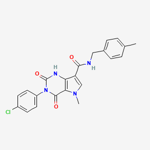 molecular formula C22H19ClN4O3 B6565114 3-(4-chlorophenyl)-5-methyl-N-[(4-methylphenyl)methyl]-2,4-dioxo-1H,2H,3H,4H,5H-pyrrolo[3,2-d]pyrimidine-7-carboxamide CAS No. 921851-20-9