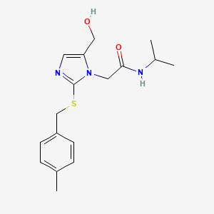 2-[5-(hydroxymethyl)-2-{[(4-methylphenyl)methyl]sulfanyl}-1H-imidazol-1-yl]-N-(propan-2-yl)acetamide
