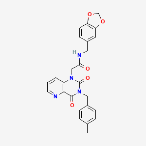 molecular formula C25H22N4O5 B6565158 N-[(2H-1,3-benzodioxol-5-yl)methyl]-2-{3-[(4-methylphenyl)methyl]-2,4-dioxo-1H,2H,3H,4H-pyrido[3,2-d]pyrimidin-1-yl}acetamide CAS No. 921799-01-1