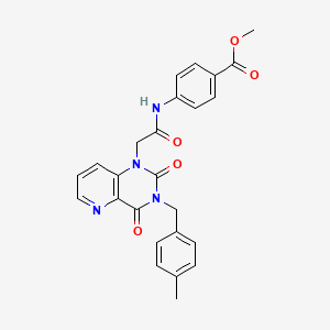 molecular formula C25H22N4O5 B6565194 methyl 4-(2-{3-[(4-methylphenyl)methyl]-2,4-dioxo-1H,2H,3H,4H-pyrido[3,2-d]pyrimidin-1-yl}acetamido)benzoate CAS No. 921841-44-3