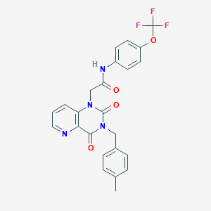 molecular formula C24H19F3N4O4 B6565200 2-{3-[(4-methylphenyl)methyl]-2,4-dioxo-1H,2H,3H,4H-pyrido[3,2-d]pyrimidin-1-yl}-N-[4-(trifluoromethoxy)phenyl]acetamide CAS No. 921776-28-5