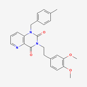 molecular formula C25H25N3O4 B6565237 3-[2-(3,4-dimethoxyphenyl)ethyl]-1-[(4-methylphenyl)methyl]-1H,2H,3H,4H-pyrido[3,2-d]pyrimidine-2,4-dione CAS No. 921872-34-6