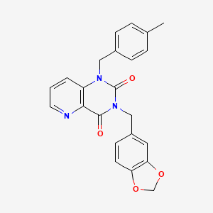 molecular formula C23H19N3O4 B6565243 3-[(2H-1,3-benzodioxol-5-yl)methyl]-1-[(4-methylphenyl)methyl]-1H,2H,3H,4H-pyrido[3,2-d]pyrimidine-2,4-dione CAS No. 923139-41-7