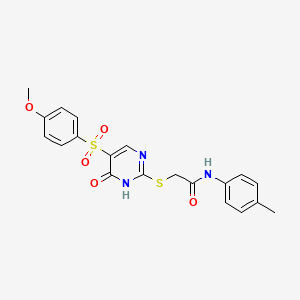 2-{[5-(4-methoxybenzenesulfonyl)-6-oxo-1,6-dihydropyrimidin-2-yl]sulfanyl}-N-(4-methylphenyl)acetamide