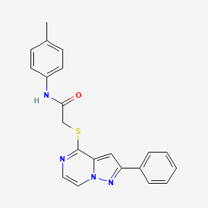 molecular formula C21H18N4OS B6565259 N-(4-methylphenyl)-2-({2-phenylpyrazolo[1,5-a]pyrazin-4-yl}sulfanyl)acetamide CAS No. 1021251-98-8