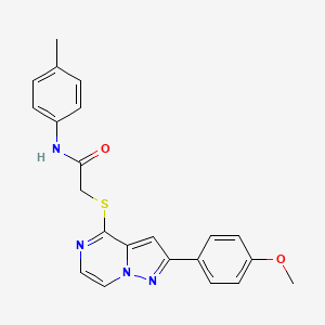 2-{[2-(4-methoxyphenyl)pyrazolo[1,5-a]pyrazin-4-yl]sulfanyl}-N-(4-methylphenyl)acetamide