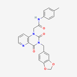 molecular formula C24H20N4O5 B6565281 2-{3-[(2H-1,3-benzodioxol-5-yl)methyl]-2,4-dioxo-1H,2H,3H,4H-pyrido[3,2-d]pyrimidin-1-yl}-N-(4-methylphenyl)acetamide CAS No. 923218-16-0