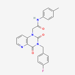 molecular formula C23H19FN4O3 B6565286 2-{3-[(4-fluorophenyl)methyl]-2,4-dioxo-1H,2H,3H,4H-pyrido[3,2-d]pyrimidin-1-yl}-N-(4-methylphenyl)acetamide CAS No. 921547-34-4