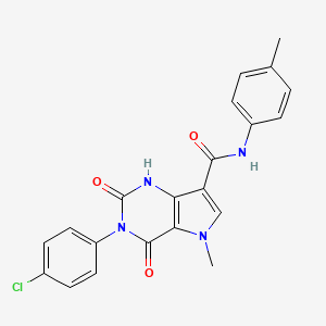 molecular formula C21H17ClN4O3 B6565303 3-(4-chlorophenyl)-5-methyl-N-(4-methylphenyl)-2,4-dioxo-1H,2H,3H,4H,5H-pyrrolo[3,2-d]pyrimidine-7-carboxamide CAS No. 921509-31-1