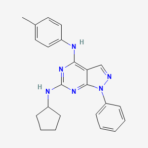 molecular formula C23H24N6 B6565306 N6-cyclopentyl-N4-(4-methylphenyl)-1-phenyl-1H-pyrazolo[3,4-d]pyrimidine-4,6-diamine CAS No. 946203-33-4