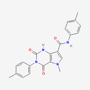 molecular formula C22H20N4O3 B6565309 5-methyl-N,3-bis(4-methylphenyl)-2,4-dioxo-1H,2H,3H,4H,5H-pyrrolo[3,2-d]pyrimidine-7-carboxamide CAS No. 921853-40-9