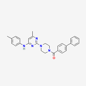 molecular formula C29H29N5O B6565330 2-(4-{[1,1'-biphenyl]-4-carbonyl}piperazin-1-yl)-6-methyl-N-(4-methylphenyl)pyrimidin-4-amine CAS No. 946211-82-1