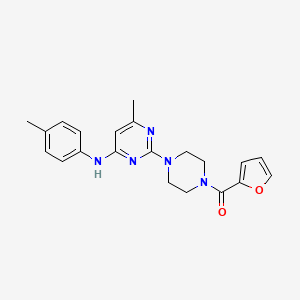 molecular formula C21H23N5O2 B6565346 2-[4-(furan-2-carbonyl)piperazin-1-yl]-6-methyl-N-(4-methylphenyl)pyrimidin-4-amine CAS No. 946258-20-4