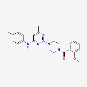 molecular formula C24H27N5O2 B6565348 2-[4-(2-methoxybenzoyl)piperazin-1-yl]-6-methyl-N-(4-methylphenyl)pyrimidin-4-amine CAS No. 946383-20-6