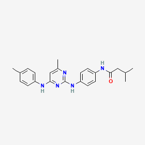 molecular formula C23H27N5O B6565360 3-methyl-N-[4-({4-methyl-6-[(4-methylphenyl)amino]pyrimidin-2-yl}amino)phenyl]butanamide CAS No. 946267-03-4