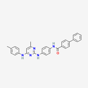 molecular formula C31H27N5O B6565368 N-[4-({4-methyl-6-[(4-methylphenyl)amino]pyrimidin-2-yl}amino)phenyl]-[1,1'-biphenyl]-4-carboxamide CAS No. 946294-18-4