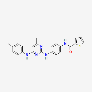 molecular formula C23H21N5OS B6565373 N-[4-({4-methyl-6-[(4-methylphenyl)amino]pyrimidin-2-yl}amino)phenyl]thiophene-2-carboxamide CAS No. 946244-30-0