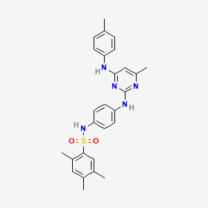 molecular formula C27H29N5O2S B6565387 2,4,5-trimethyl-N-[4-({4-methyl-6-[(4-methylphenyl)amino]pyrimidin-2-yl}amino)phenyl]benzene-1-sulfonamide CAS No. 946296-56-6