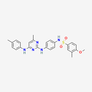 molecular formula C26H27N5O3S B6565393 4-methoxy-3-methyl-N-[4-({4-methyl-6-[(4-methylphenyl)amino]pyrimidin-2-yl}amino)phenyl]benzene-1-sulfonamide CAS No. 946370-88-3