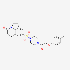 molecular formula C24H27N3O5S B6565403 6-({4-[2-(4-methylphenoxy)acetyl]piperazin-1-yl}sulfonyl)-1-azatricyclo[6.3.1.0^{4,12}]dodeca-4(12),5,7-trien-11-one CAS No. 946310-92-5