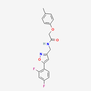 molecular formula C19H16F2N2O3 B6565425 N-{[5-(2,4-difluorophenyl)-1,2-oxazol-3-yl]methyl}-2-(4-methylphenoxy)acetamide CAS No. 1021216-77-2