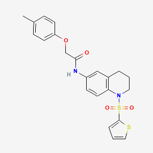 molecular formula C22H22N2O4S2 B6565448 2-(4-methylphenoxy)-N-[1-(thiophene-2-sulfonyl)-1,2,3,4-tetrahydroquinolin-6-yl]acetamide CAS No. 946260-24-8