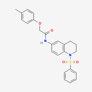molecular formula C24H24N2O4S B6565458 N-[1-(benzenesulfonyl)-1,2,3,4-tetrahydroquinolin-6-yl]-2-(4-methylphenoxy)acetamide CAS No. 946211-76-3