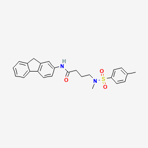 molecular formula C25H26N2O3S B6565468 N-(9H-fluoren-2-yl)-4-(N-methyl4-methylbenzenesulfonamido)butanamide CAS No. 1021211-25-5