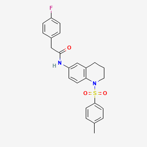 molecular formula C24H23FN2O3S B6565481 2-(4-fluorophenyl)-N-[1-(4-methylbenzenesulfonyl)-1,2,3,4-tetrahydroquinolin-6-yl]acetamide CAS No. 946335-17-7