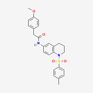 molecular formula C25H26N2O4S B6565488 2-(4-methoxyphenyl)-N-[1-(4-methylbenzenesulfonyl)-1,2,3,4-tetrahydroquinolin-6-yl]acetamide CAS No. 946381-90-4
