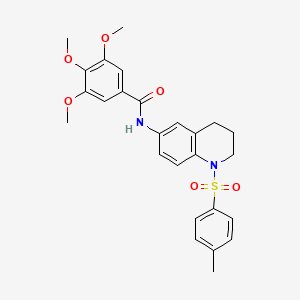 molecular formula C26H28N2O6S B6565500 3,4,5-trimethoxy-N-[1-(4-methylbenzenesulfonyl)-1,2,3,4-tetrahydroquinolin-6-yl]benzamide CAS No. 946259-76-3