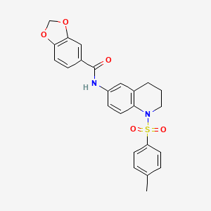 molecular formula C24H22N2O5S B6565502 N-[1-(4-methylbenzenesulfonyl)-1,2,3,4-tetrahydroquinolin-6-yl]-2H-1,3-benzodioxole-5-carboxamide CAS No. 946381-98-2